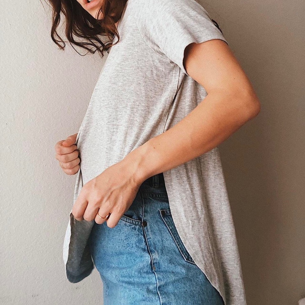 JOAH BROWN™ NWT Tunic Top (Slouchy Live in Tee) in Grey